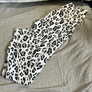 fabletics black and white leopard leggings